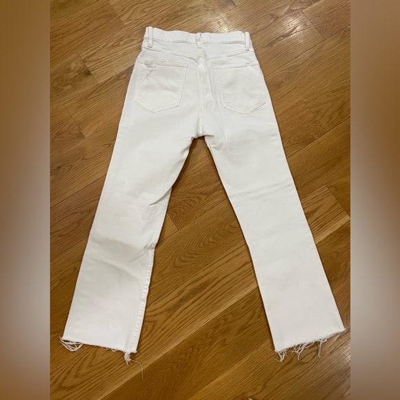 Gap High Rise Ankle Flare Jeans Crisp White destructed raw hem size 2/26 - Picture 4 of 10